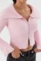 Soft Textured Blouse Cardigan Pink - 2