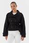 Beli Belted Crop Trench Coat Black - 2