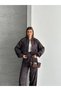 Leopard Satin Jacket Pants Set - 2