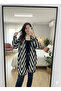 Zigzag Patterned Oversize Knit Cardigan