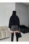 Women's Zippered Shoulder Detail Suede Jacket - 8