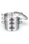 Galaxy 5-Layer Steamer – 32 cm Diameter ,Ideal for Healthy Cooking, (Silver, 5 Layer) - 3