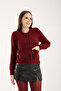 Bordo Color Bib Cardigan with Pockets