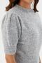 Short Balloon Sleeve Knit Blouse Gray - 2