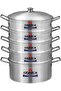 Galaxy 5-Layer Steamer – 32 cm Diameter ,Ideal for Healthy Cooking, (Silver, 5 Layer)
