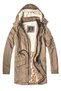 Gabardine Cotton Shearling Fabric Detachable Hood Parka Coat--1068--