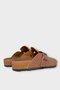 Unisex Buckle Detailed Cork Anatomical Sole Slippers Cinnamon - 5