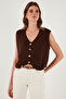 Standard Fit V-Neck Buttoned Knitwear Vest Vest 4616177 - 5