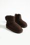 Brown Suede Fur Lined Winter Women's Boots – Suede Long Boots, Women's Winter Shoes, Fur Women's Boots - 6