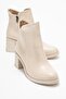 Women's Plain Zippered Boots Beige Skin