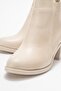Women's Plain Zippered Boots Beige Skin - 3