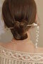 Gold Color Pearl Dangle Bun Hair Clip