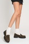 Women's Genuine Leather Light Sole Comfortable Loafer Shoes - Green Suede
