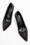Women's Striped Patterned Stiletto Shoes; Black Striped - 5