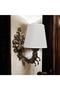 Grape Kol Zamak Metal Sconce with Antique Finish, Cream Color, with Hat