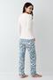 Women's Living My Best Life Modal Cotton Cream Long Sleeve Patterned Pajama Set - 4