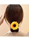 Yellow Color Flower Rubber Buckle