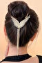 Gold Color Angel Wing Bun Hairpin with Pearls and Stones