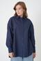 Women's Navy Blue 100% Cotton Oversize Tunic Shirt 30017