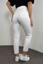 A120146 High Waist Women's Mom Jean White Jeans Skinny Leg Denim Pants - 3