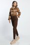 A117751 Brown Mom Jean Women's Boyfriend High Waist Lycra Jeans Skinny Leg Denim Pants - 5