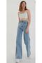 A158734 High Waist Palazo Jeans Boyfriend Loose Wide Leg