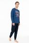 Men's Combed Cotton Slim Fit Printed Loungewear Top and Bottom Set - 2