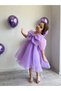 Lilac Girl's Princess Dress Sparkling Stone Bow Detail Birthday Evening Dress - 7