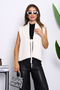 Cream Front Tie Short Angora Soft Vest