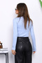 Baby Blue V-Neck Modal Blouse - 4