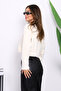 Cream Crew Neck Angora Soft Crop Knit Sweater - 4