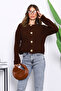 Brown Thessaloniki Braided Short Knit Cardigan