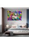 Tablou cap caine fundal abstract, cod 1888 - 6