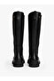 Th Leather Serrated Sole Long Women's Black Boots Fw0Fw08985Bds - 4