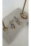 Vip Series Gold Zircon Stone Black Enamel Brand Model Star Detailed Earrings - 2