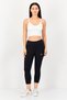 Women Sportswear Fit Running 3/4 Leggings, Black - 4