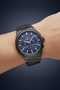 Premium Men's Wristwatch with Smoked Navy Blue Night Blue Function Steel Band Calendar