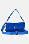 Women Brand Logo Shoulder Bag With Keyring, Blue - 2