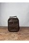 Brown Leather Vertical Small Size Steel Case Bag Handbag Genuine Leather Bag Unisex - 6