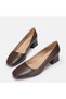 Large Size Women's Heel Shoes 41-42-43-44-Brown Skin - 7