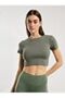 Ever Relaxed Rib Khaki Women's Crop T-Shirt - 2