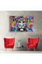 Tablou cap tigru fundal abstract multicolor, cod 5004 - 5