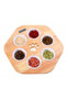 Solid wood cat bowl, ceramic bowl, fixed cat food bowl, solid wood frame - SIZE : 52 X 52 X 6.5 CM - 6