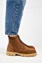 (Valentina) Women's Genuine Leather Lace-Up Tan Boots - 5