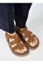 Capra Women's Genuine Leather Scarf Velcro Tan Sandals - 5