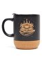 Elegant Ceramic Mug, Lotus Design With Cork Base, Hot and Cold With Lid - 3