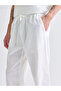 Ecru Comfortable Fit Linen Look Men's Trousers - 3