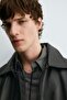 Faux Leather Bomber Men's Jacket - 4