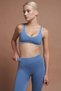 Sierra Blue Double Color Seamless Scrunch Recovery Sports Leggings - 8