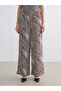 Lcw Comfort Brown Elastic Waist Zebra Patterned Women's Trousers W5M314Z8 - 2